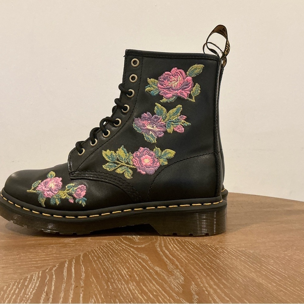 Dr. Martens 1460 Vonda Ii Flower Embroidered Boot In Black - Picture 6 of 6